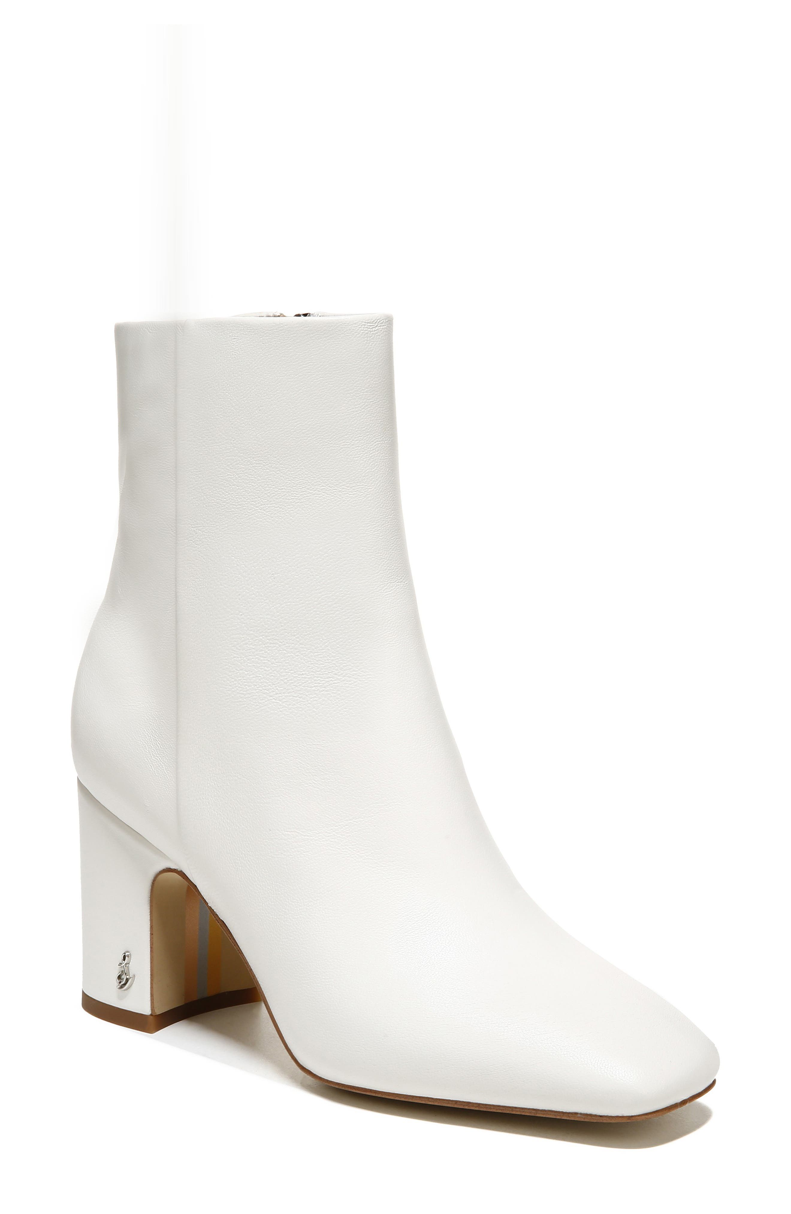 Fawn Block Heel Bootie, Main, color, WHITE