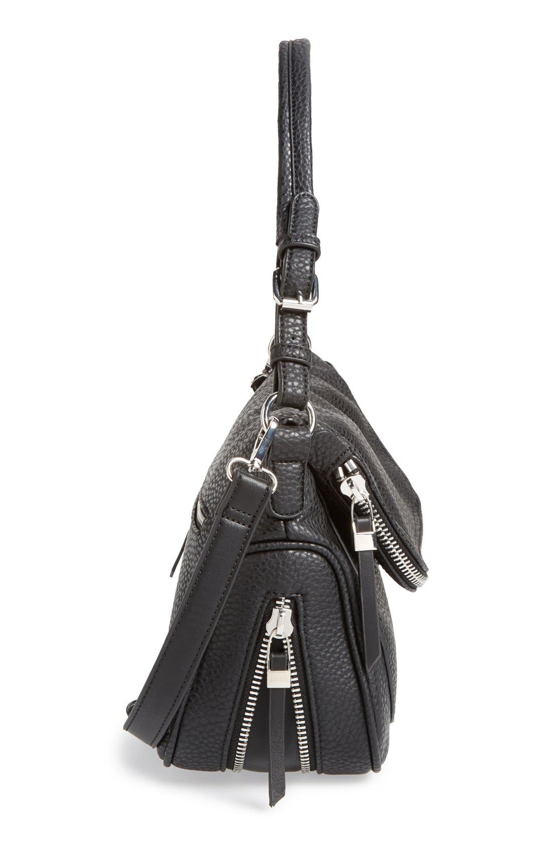 Foldover Shoulder Bag, Alternate, color, BLACK