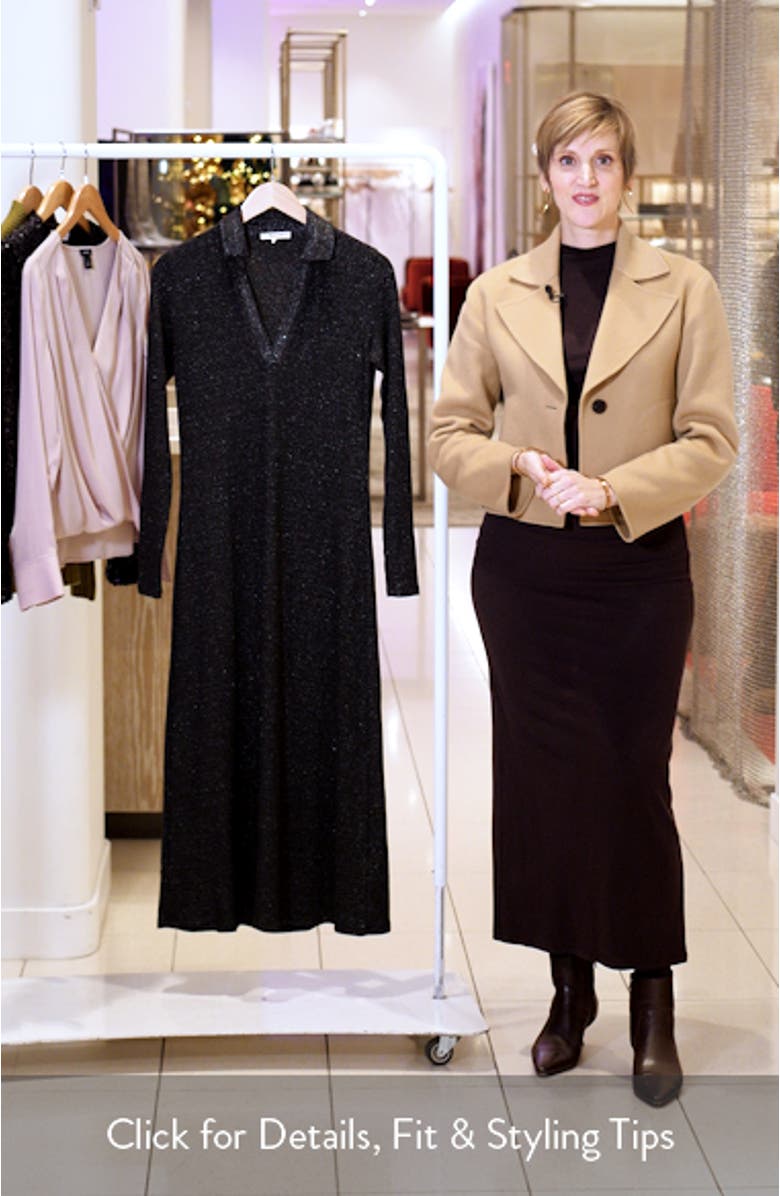 Ribbed Y-Neck Polo Maxi Dress, sales video thumbnail