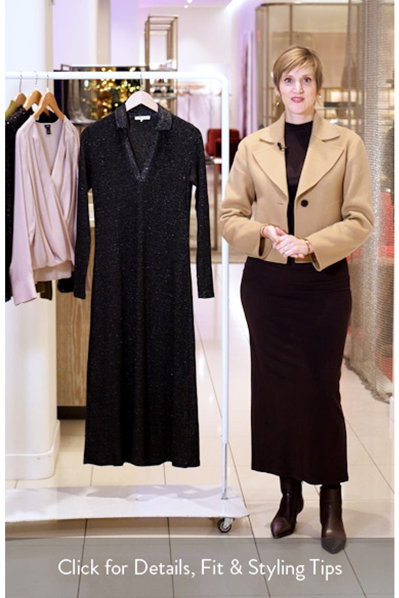 Ribbed Y-Neck Polo Maxi Dress video