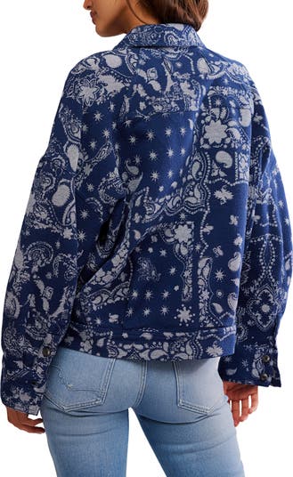 Free People Bandana Jacquard Shirt Jacket Nordstrom