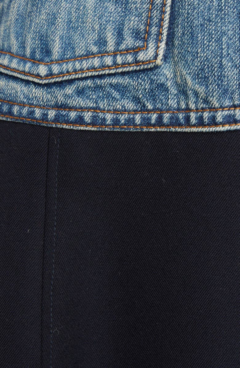 Chloé Mixed Media Denim & Virgin Wool Midi Skirt, Alternate, color,