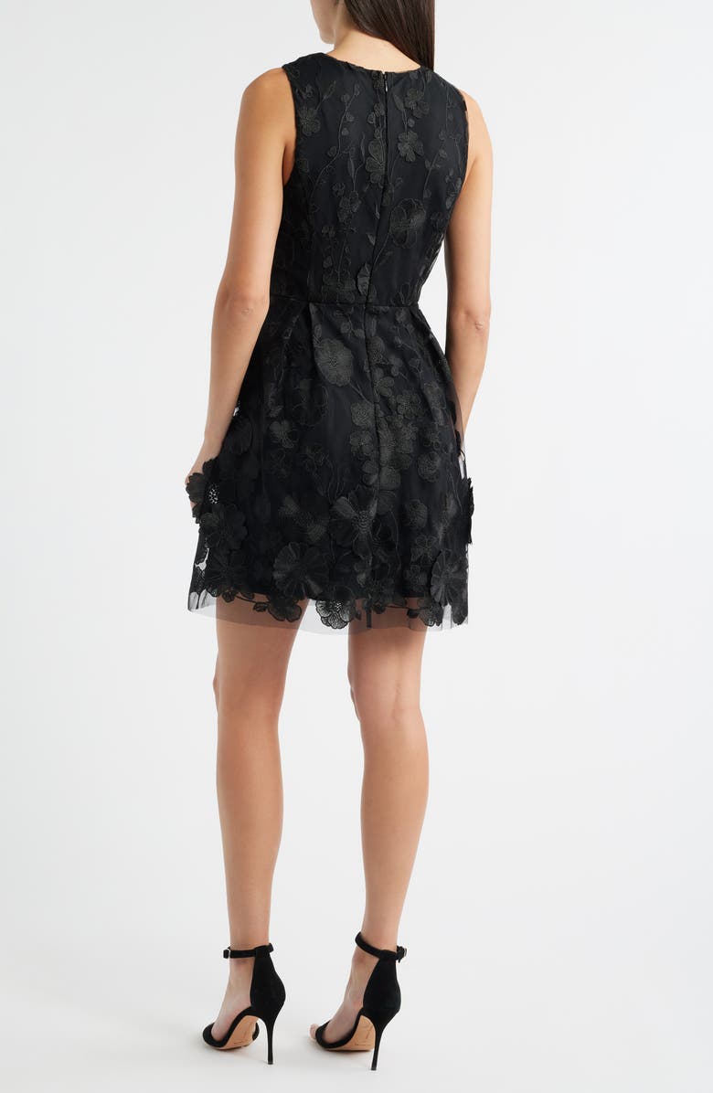 Sam Edelman Floral Embroidered Minidress, Alternate, color, Black
