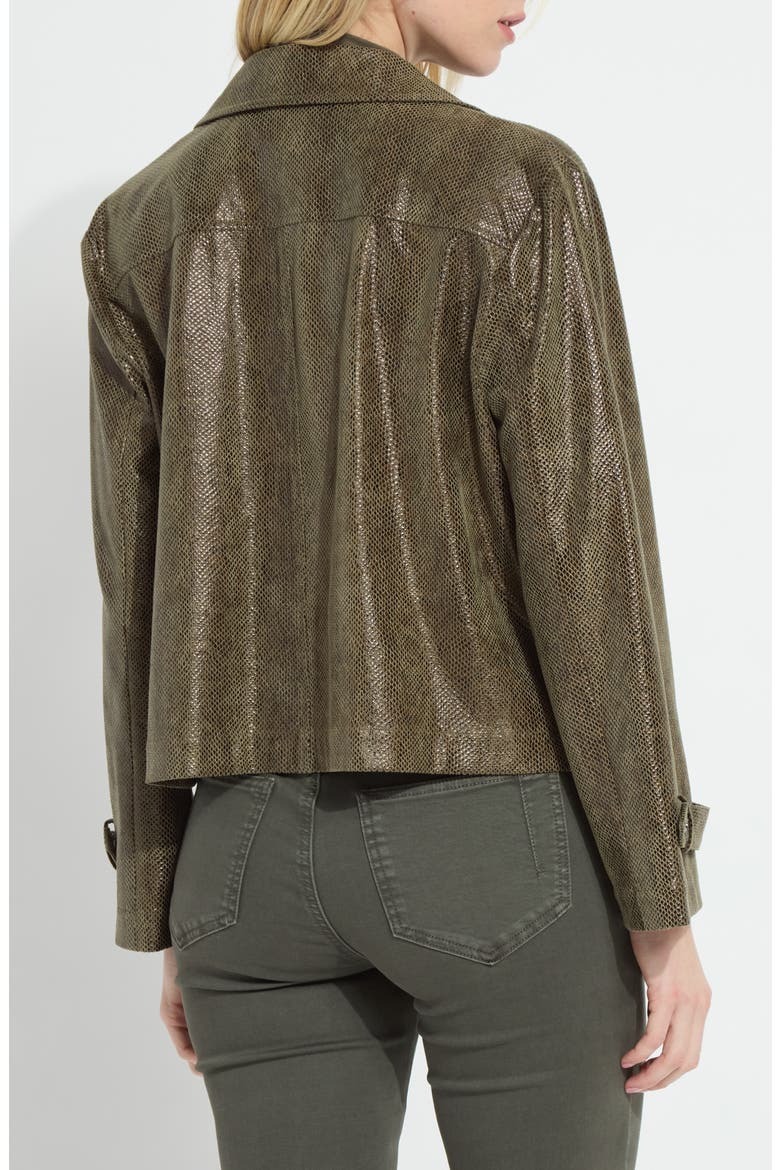 Emory Faux Leather Moto Jacket, Alternate, color, WOODLAND SNAKE