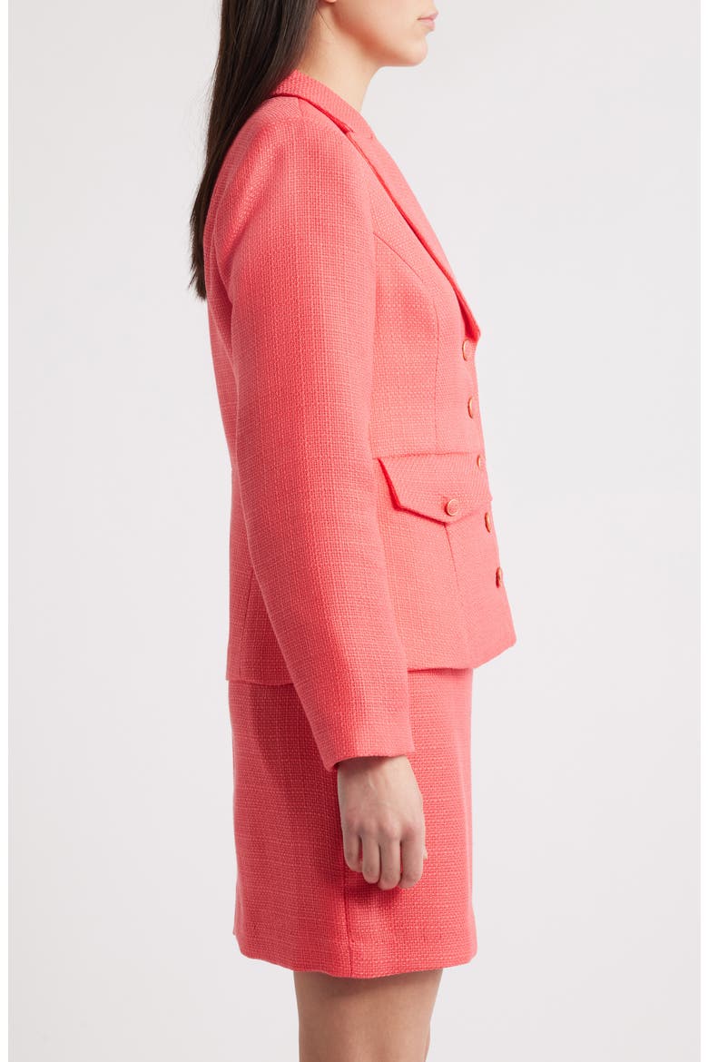 Cinch Waist Bouclé Jacket, Alternate, color, SUNSET