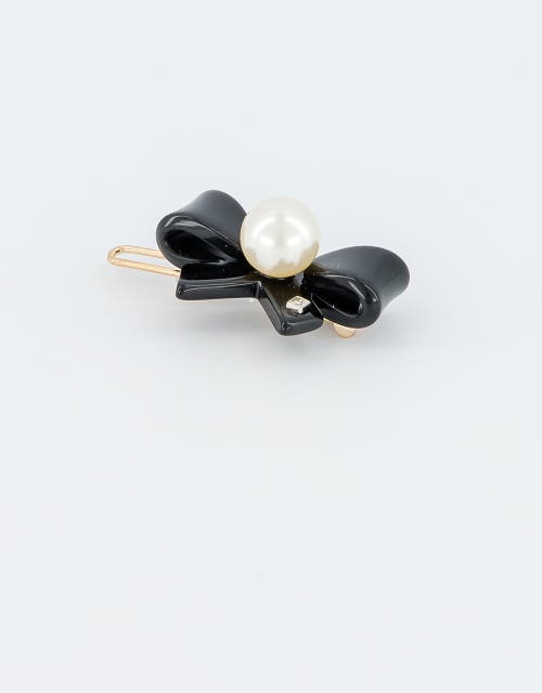 Alexandre De Paris Poesie Acetate And Pearl Side Barrette In Black