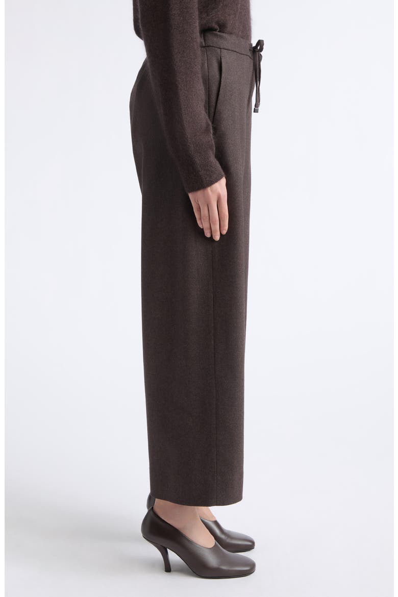 Floria Stretch Virgin Wool Crop Pants, Alternate, color, BROWN