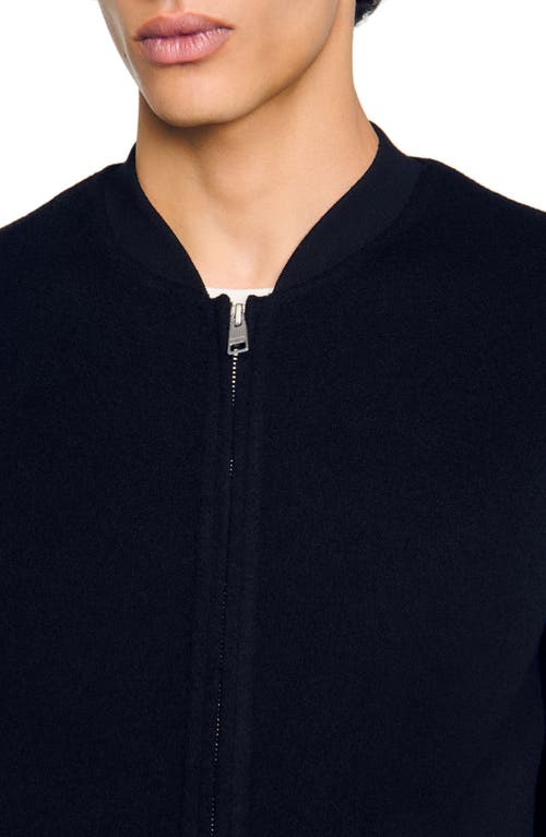 Sandro Double-faced Wool Jacket In Black