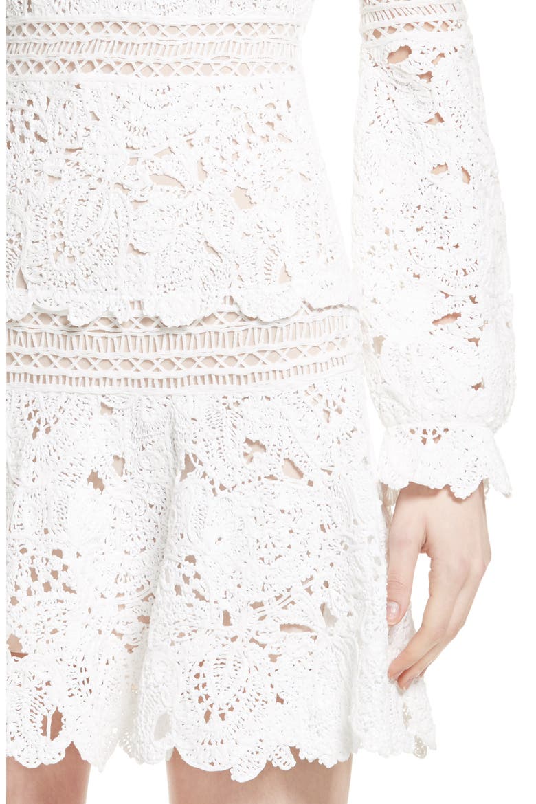 Crochet Ruffle Dress, Alternate, color, IVORY