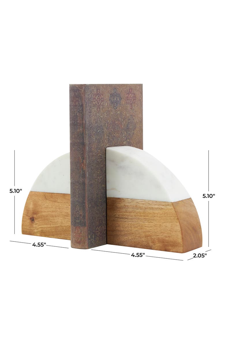 VIVIAN LUNE HOME Wedge Marble Bookends, Alternate, color, Tan
