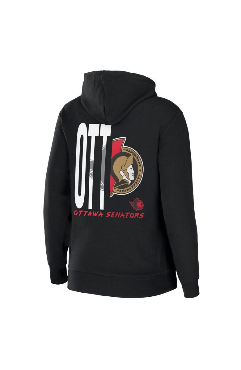 WEAR by Erin Andrews Women's WEAR by Erin Andrews Black Ottawa Senators Sponge Fleece Full-Zip Hoodie, Alternate, color, 