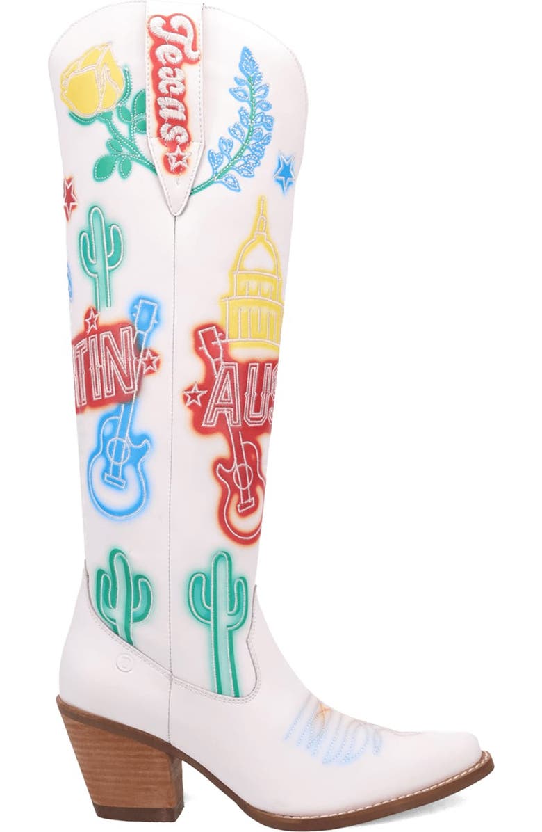 Dingo Austin Embroidered Western Boot, Alternate, color, White