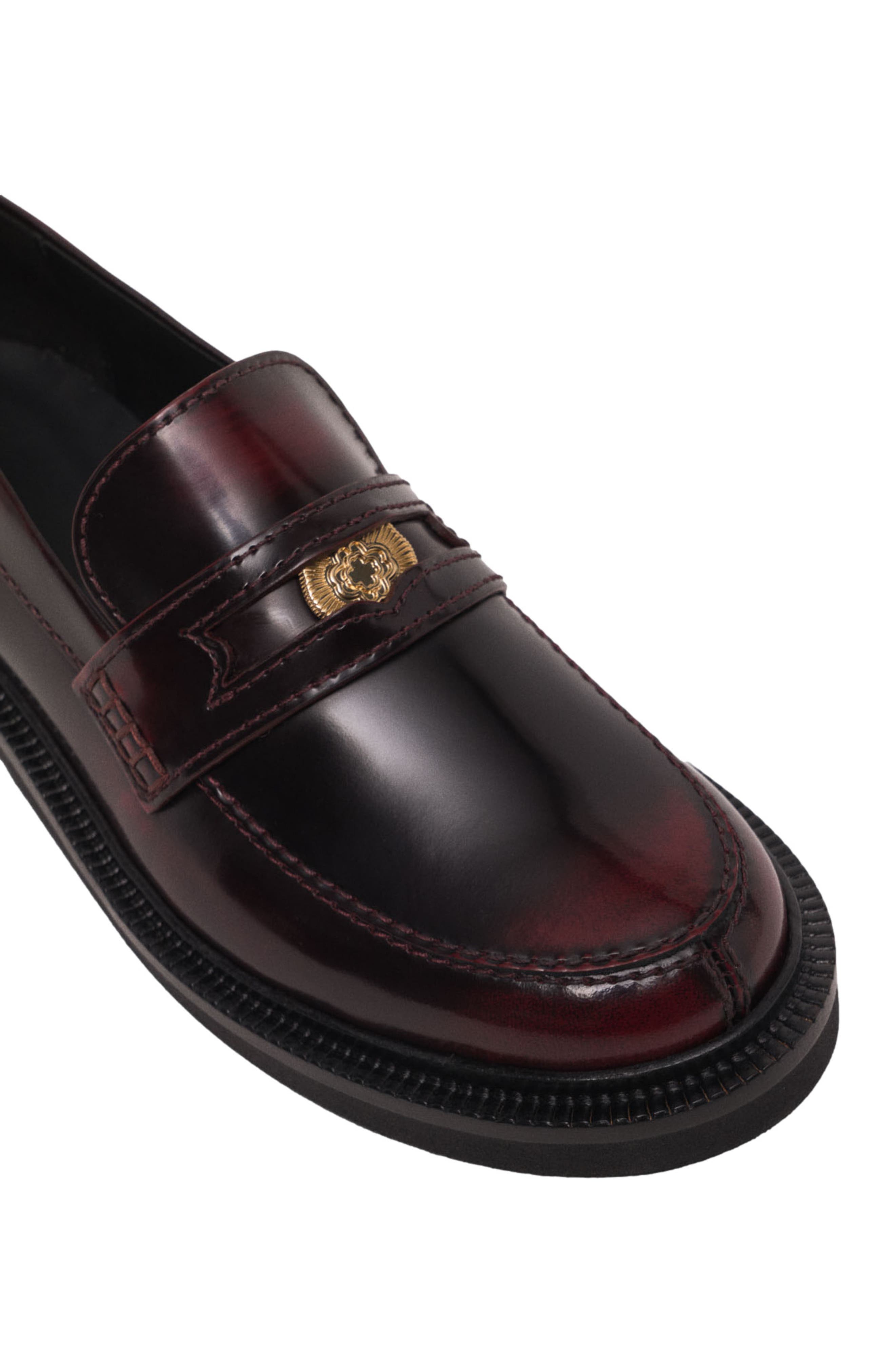 maje Leather loafers, Alternate, color, Burgundy