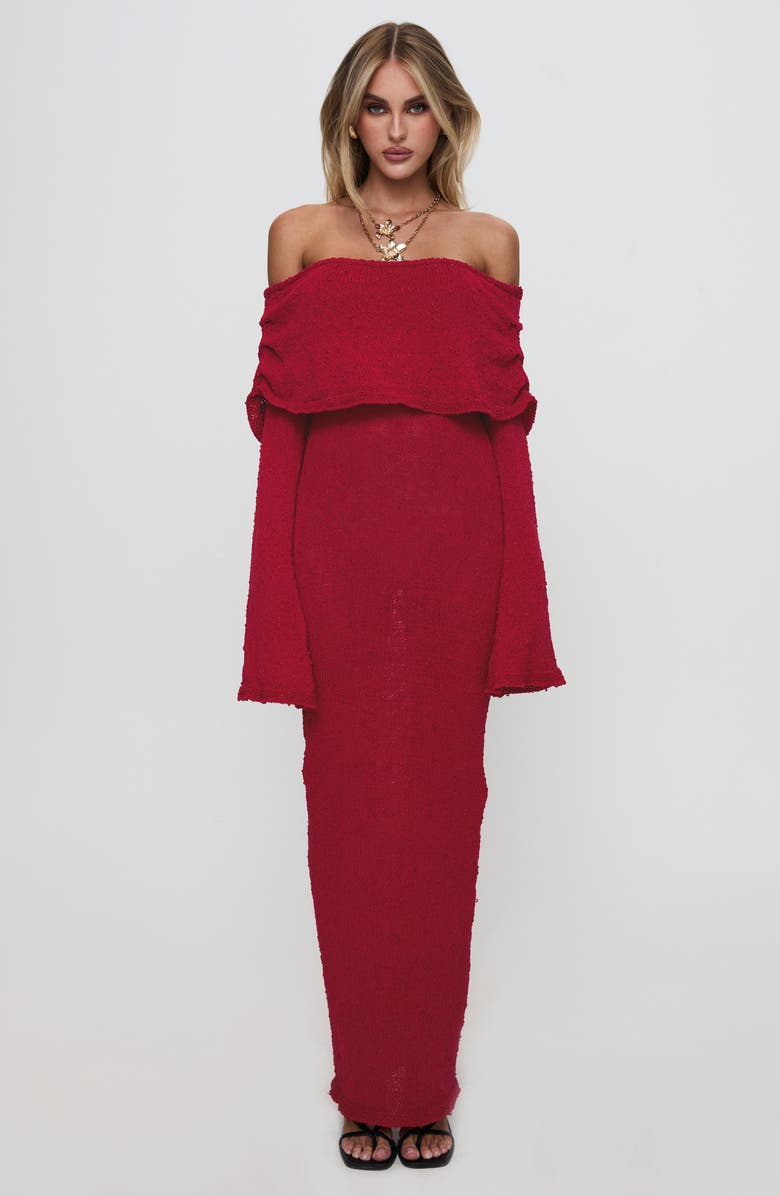 Princess Polly Aleyah Off the Shoulder Long Sleeve Sweater Dress, Alternate, color,