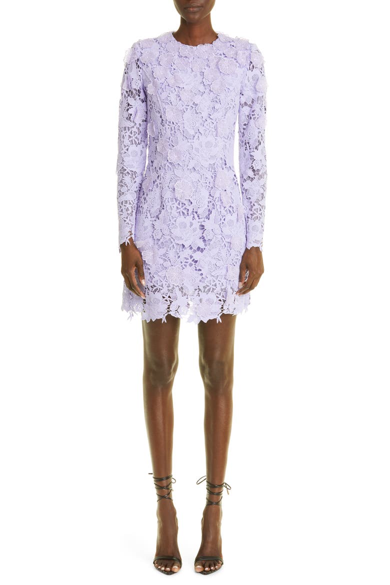 Floral Guipure Lace Minidress, Main, color, LAVENDER