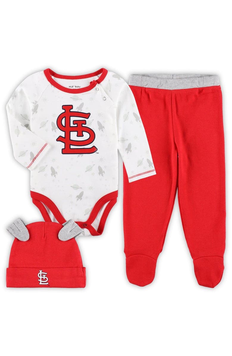 Outerstuff Newborn & Infant Red/White St. Louis Cardinals Dream Team Bodysuit Hat & Footed Pants Set, Main, color, Red