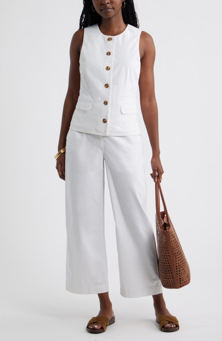 Caslon<sup>®</sup> Easy Straight Leg Pants, Alternate, color, White