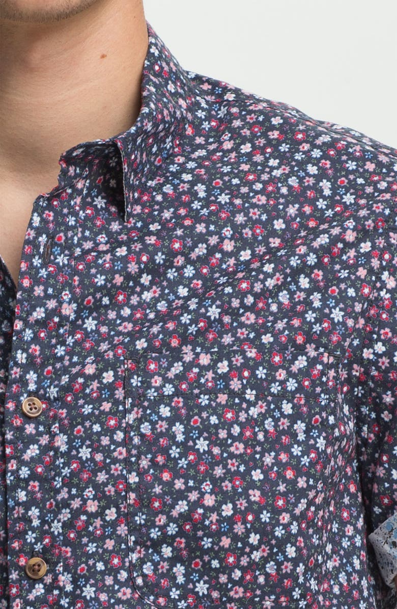 Topman Floral Print Shirt, Alternate, color, 