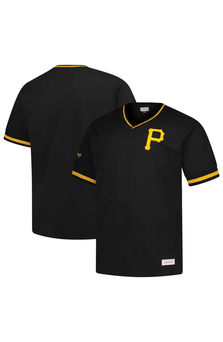 Mitchell & Ness Men's Mitchell & Ness Black Pittsburgh Pirates Big & Tall V-Neck T-Shirt, Main, color, 