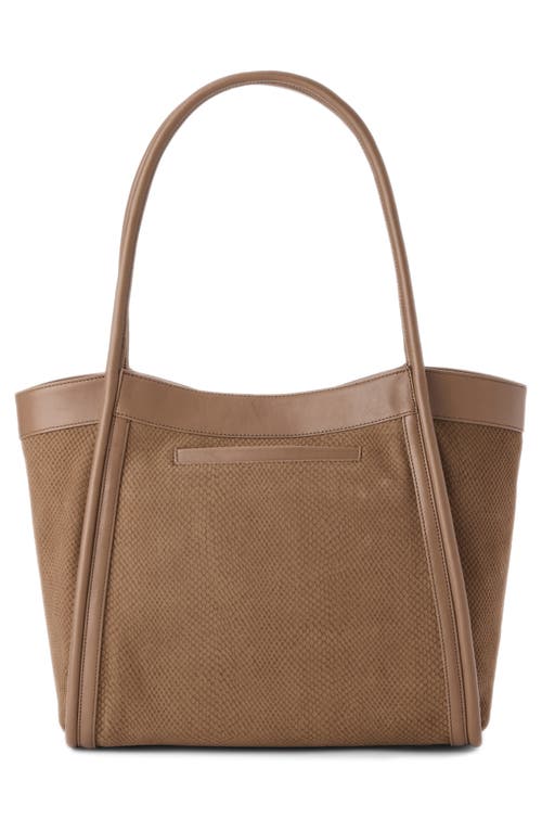 Brahmin Bailee Snake Embossed Leather Tote In Brown