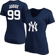 PROFILE Women's Profile Aaron Judge Navy New York Yankees Plus Size Name & Number V-Neck T-Shirt