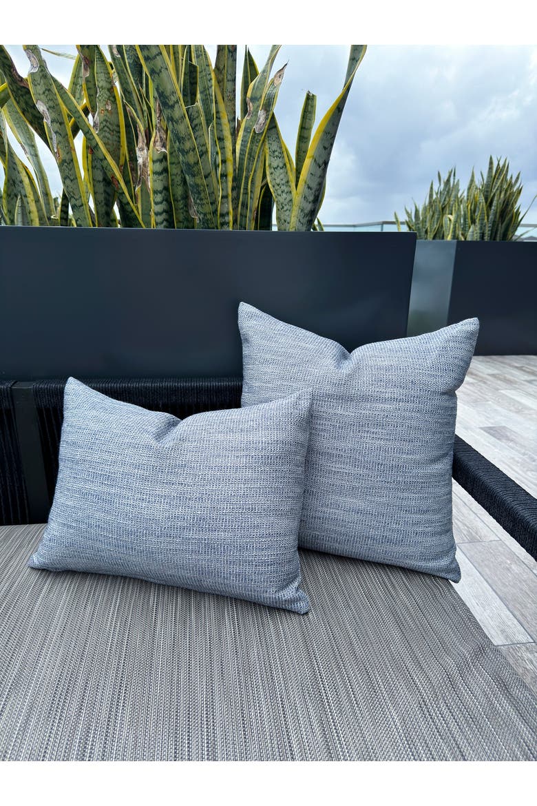 Seaside Smooth Indoor Outdoor Pillow, Alternate, color, Indigo