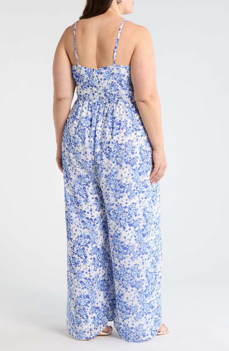 SUGARLIPS Camellia Floral Jumpsuit, Alternate, color, White-Blue-Multi