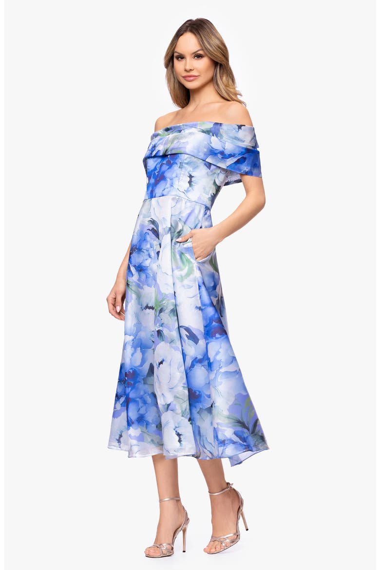 organza party wear dress Alexis Organza Off The Shoulder Floral Midi Dress