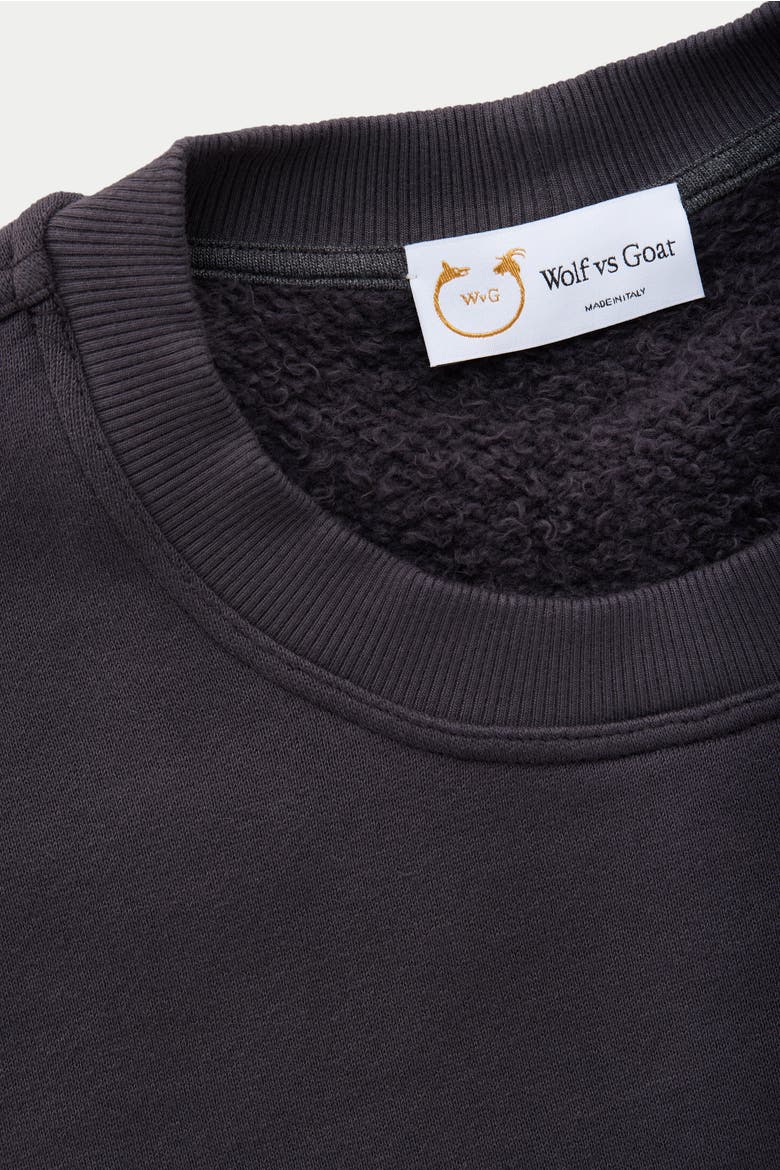 Cotton Fitted Crewneck Sweatshirt, Alternate, color, Chocolate Tort