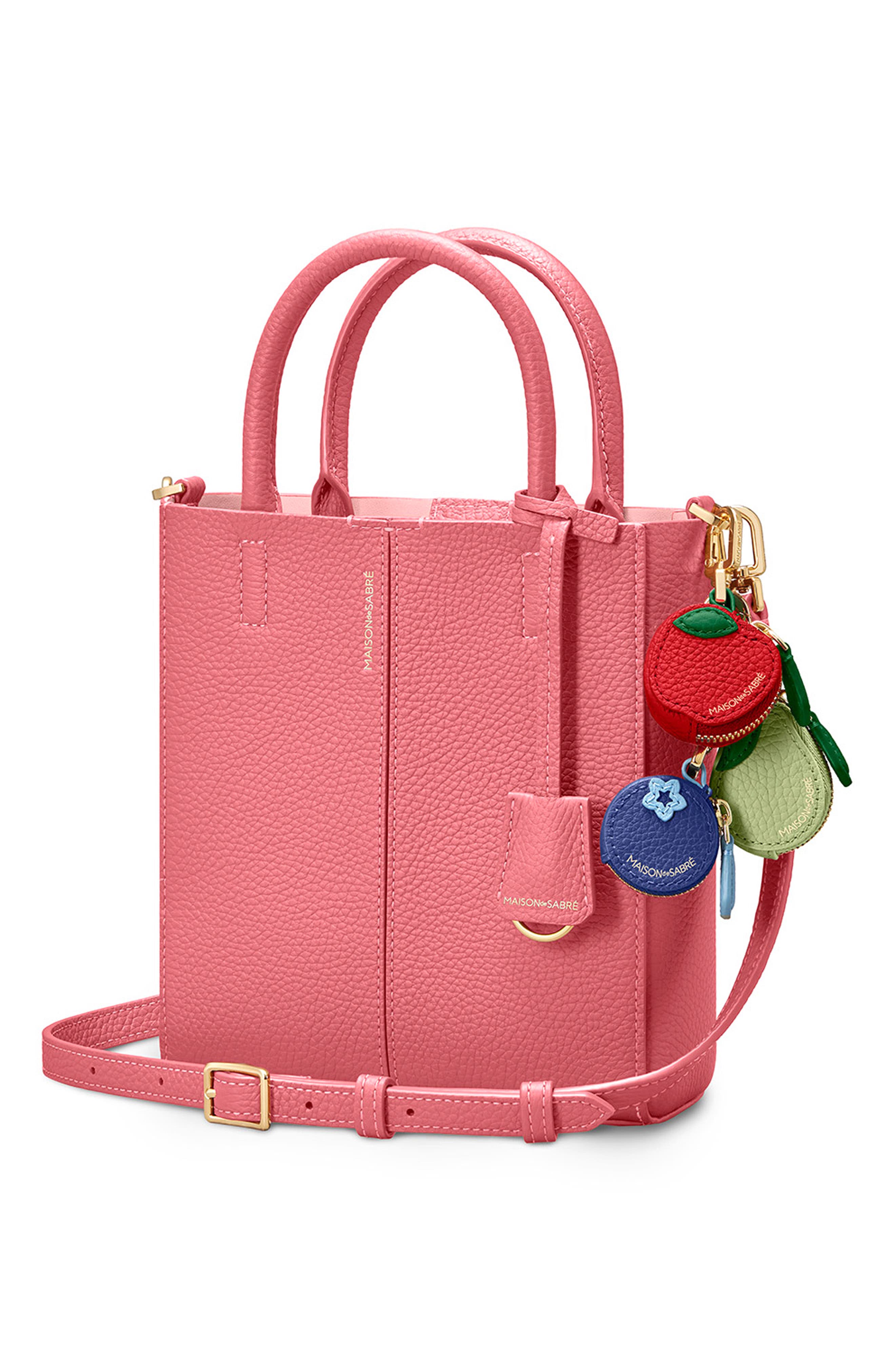 Mini Leather Soft Tote, Alternate, color, Candy Sandstone