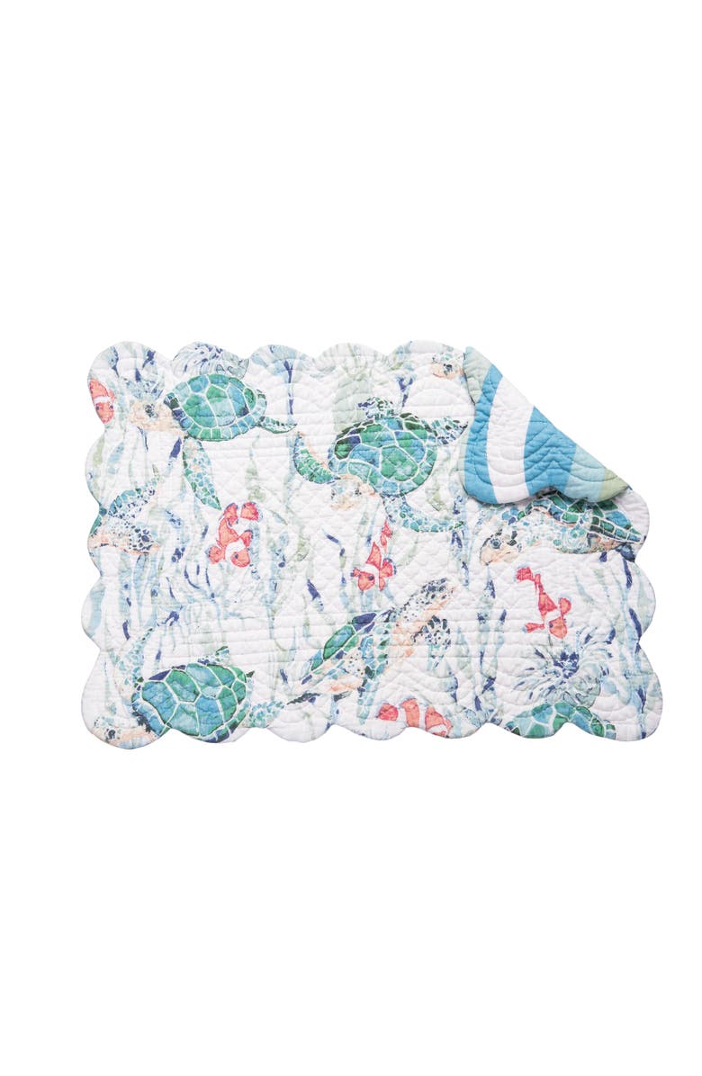 C&F Home Sea Turtle Cove Placemats, Set of 6, 13" x 19", Alternate, color, Pink