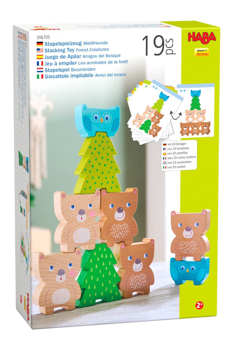 Forest Friends Stacking Toy, Main, color, GREEN MULTI