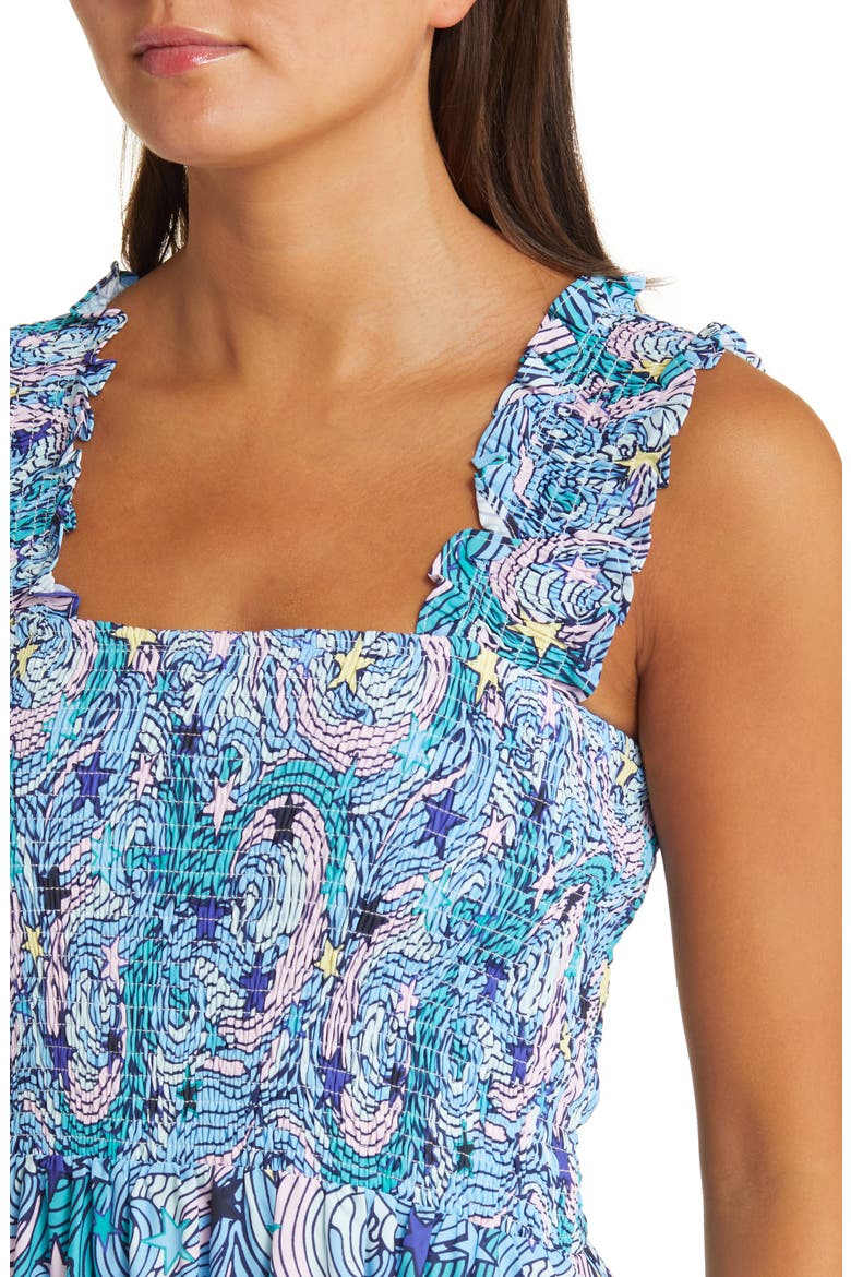 Rule Breaker Smocked Maxi Sundress, Alternate, color, WONDER GIRL