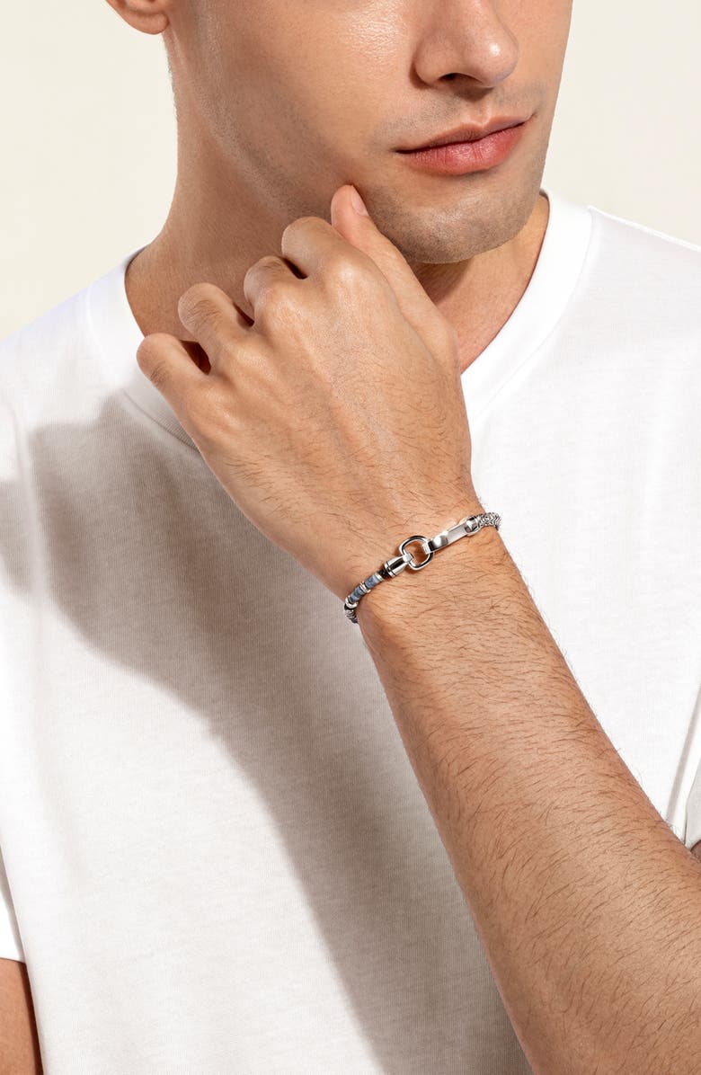 John Hardy Men's Heishi & Chain Bracelet, Alternate, color, Silver/ Opal