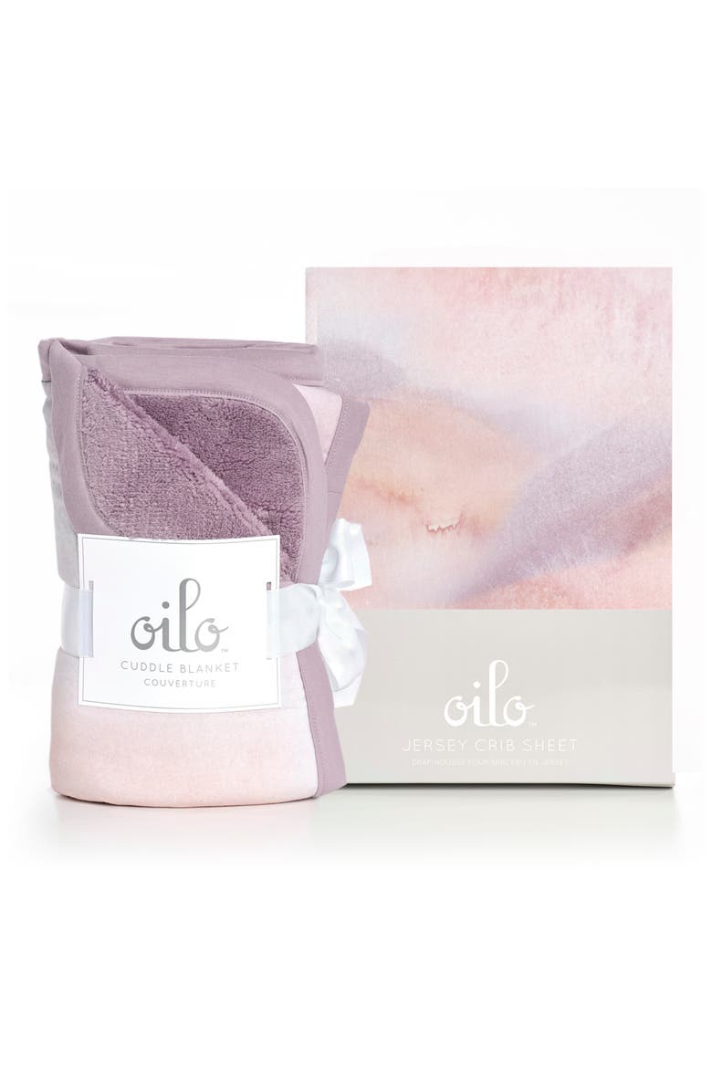 Sandstone Cuddle Blanket & Fitted Crib Sheet Set, Main, color, LAVENDER