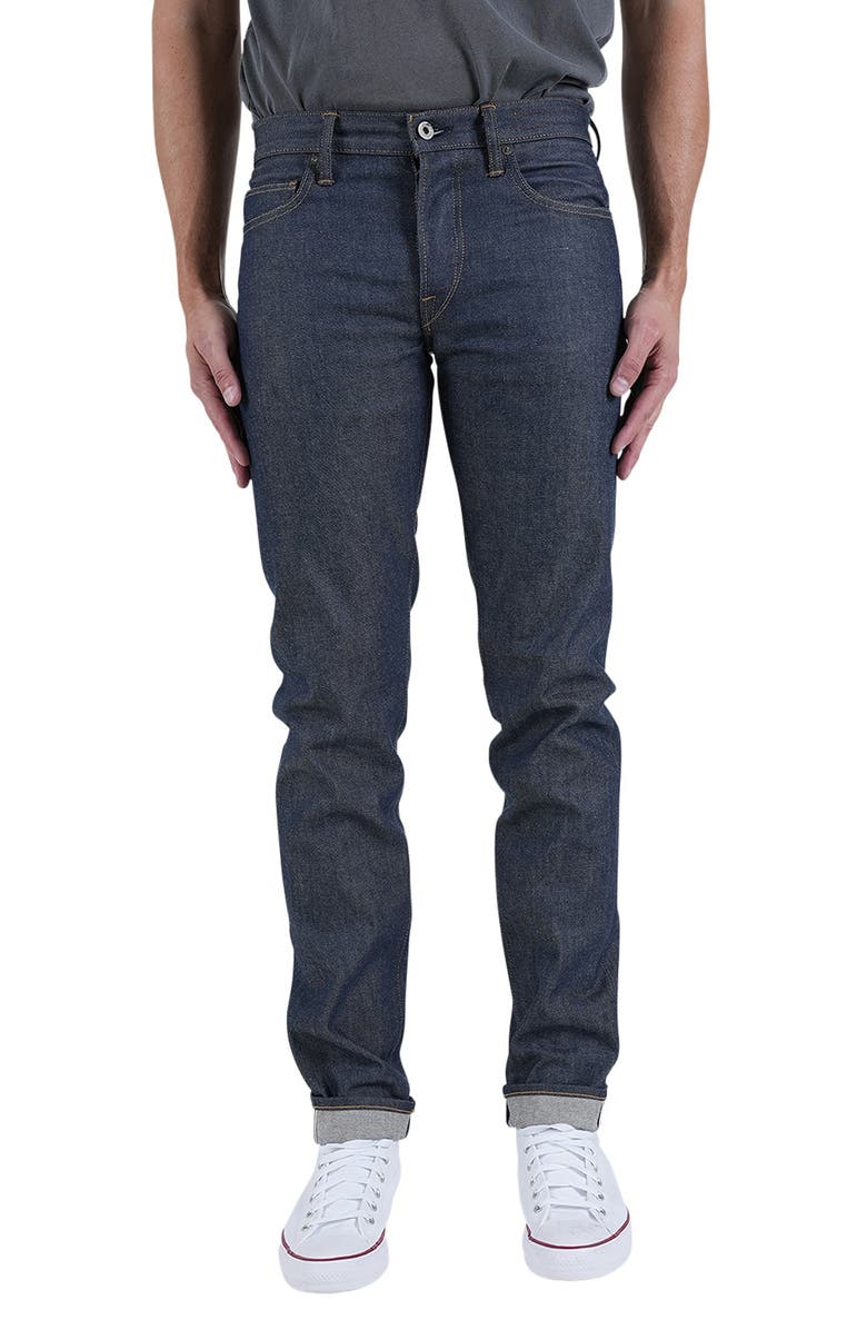 HIROSHI KATO Pen Slim 12.5-Ounce Natural Slub Jeans, Main, color, Indigo Raw