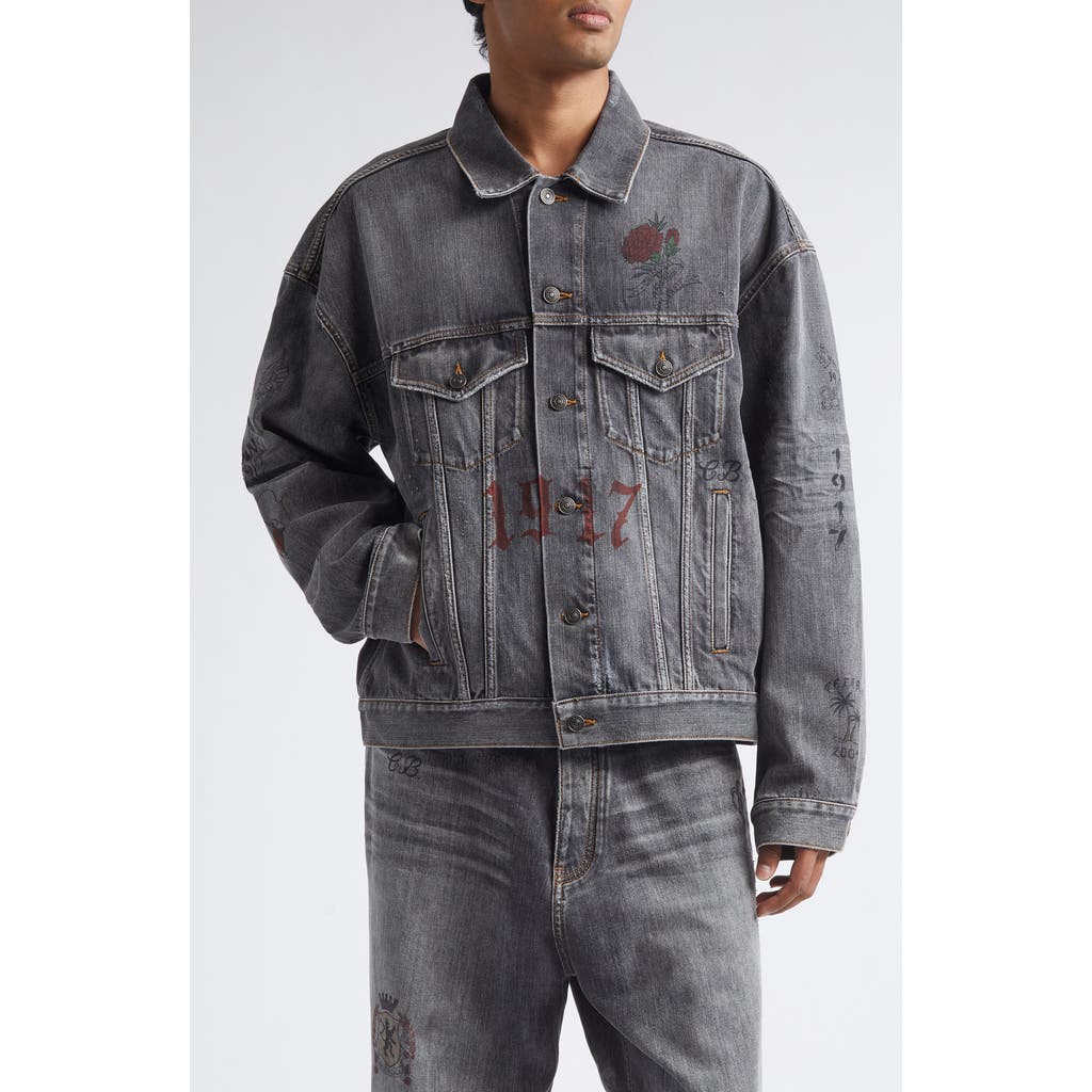 Balenciaga Tattoo Boxy Denim Jacket