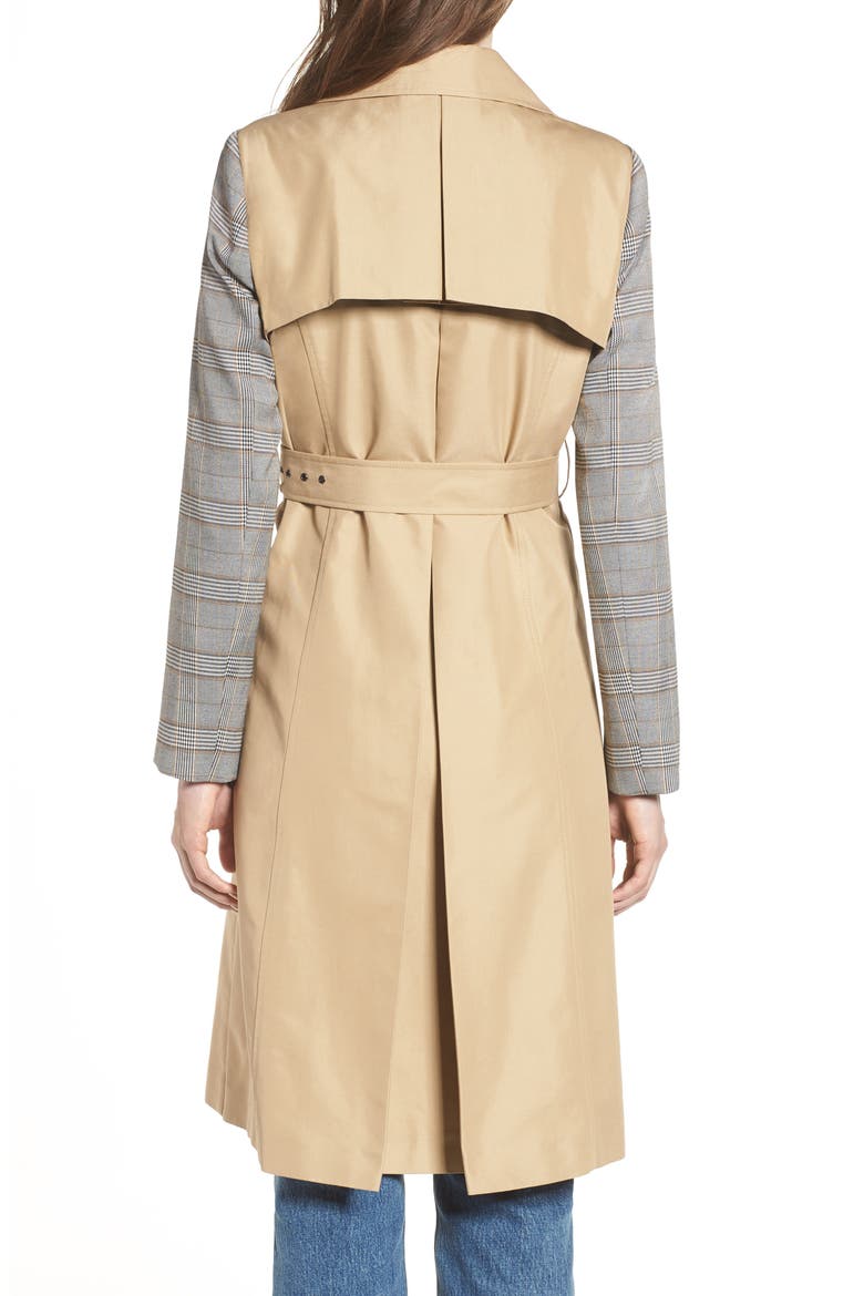 Belted Trench, Alternate, color, TAN PLAID