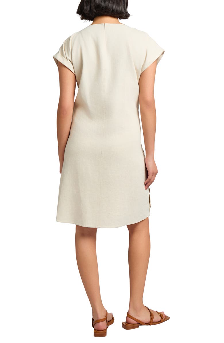 Jones New York Side Button Linen Blend Swing Dress, Alternate, color, 