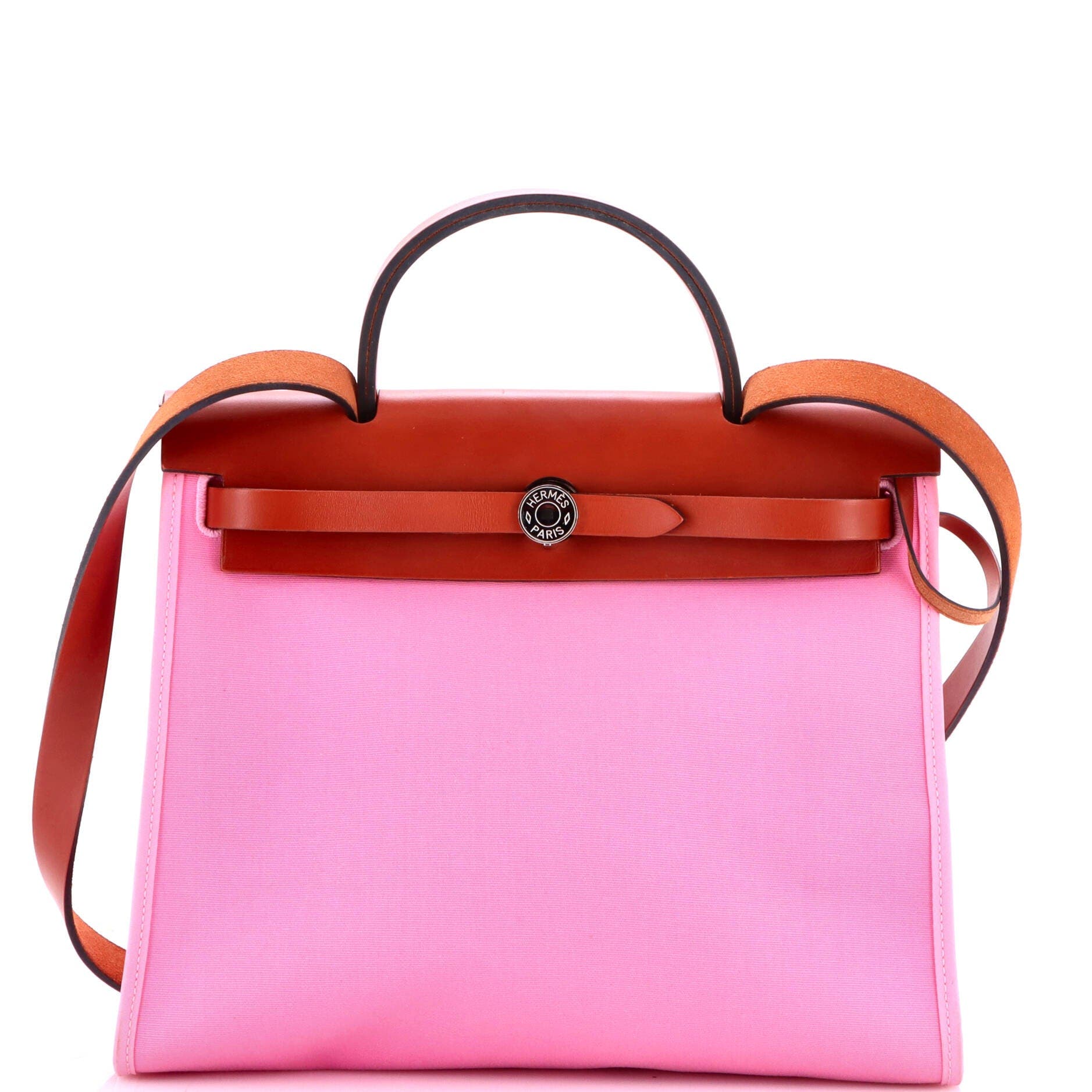 Herbag Zip Leather and Toile 31, Main, color, Pink