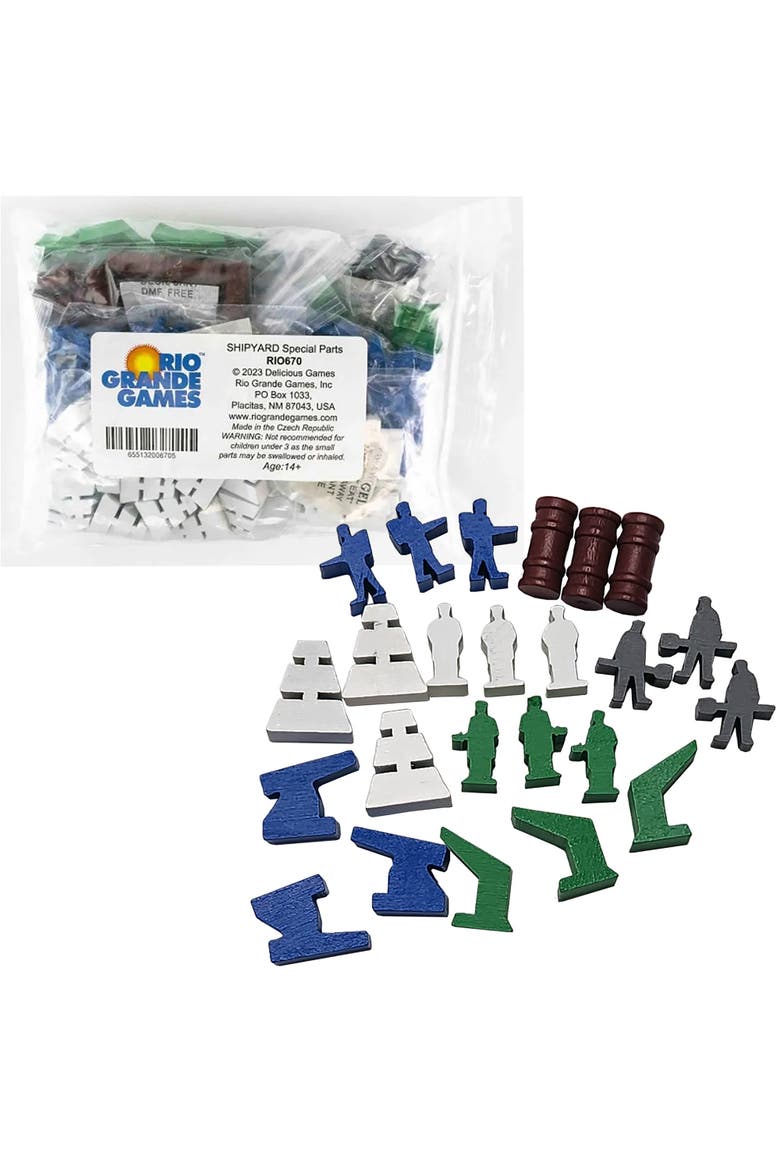 Shipyard Wooden Parts - Expansion Accessory, 192 Small Parts to Add to Your Shipyard Base Game, Alternate, color, Multicolored