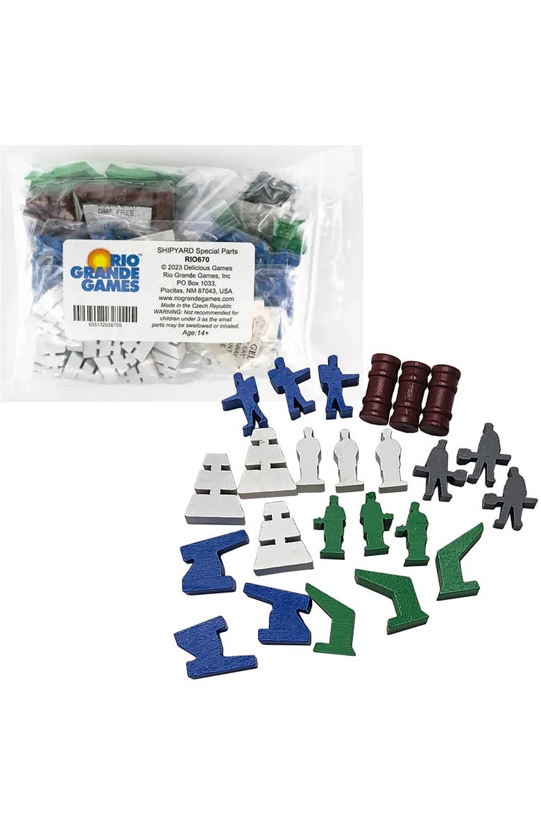 Rio Grande Games Shipyard Wooden Parts - Expansion Accessory, 192 Small Parts to Add to Your Shipyard Base Game, Alternate, color, Multicolored