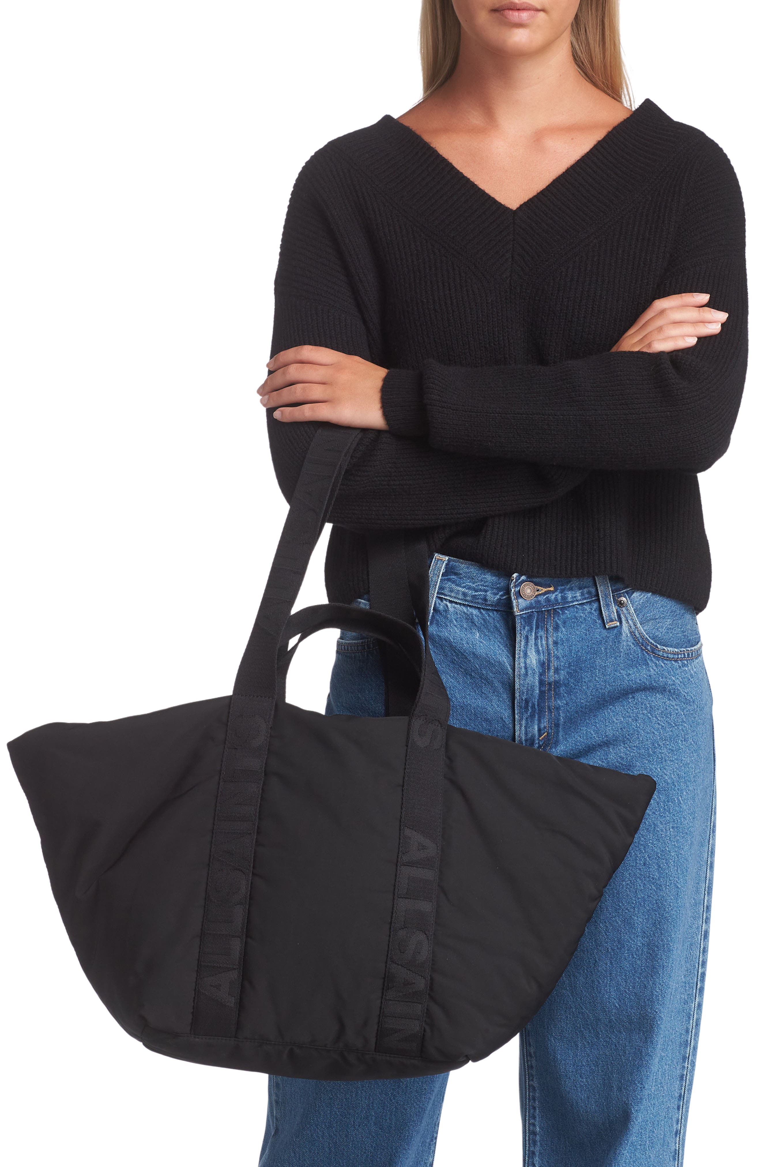 Esme Tote, Alternate, color, BLACK