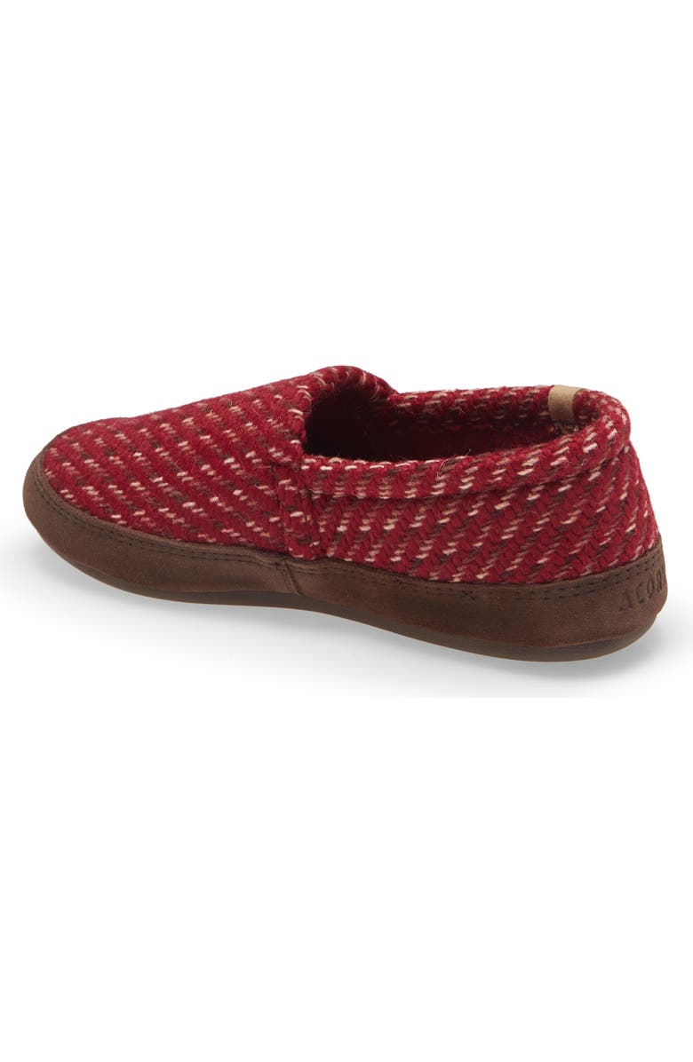 Acorn Moc Slipper, Alternate, color, Garnet Woven Tweed