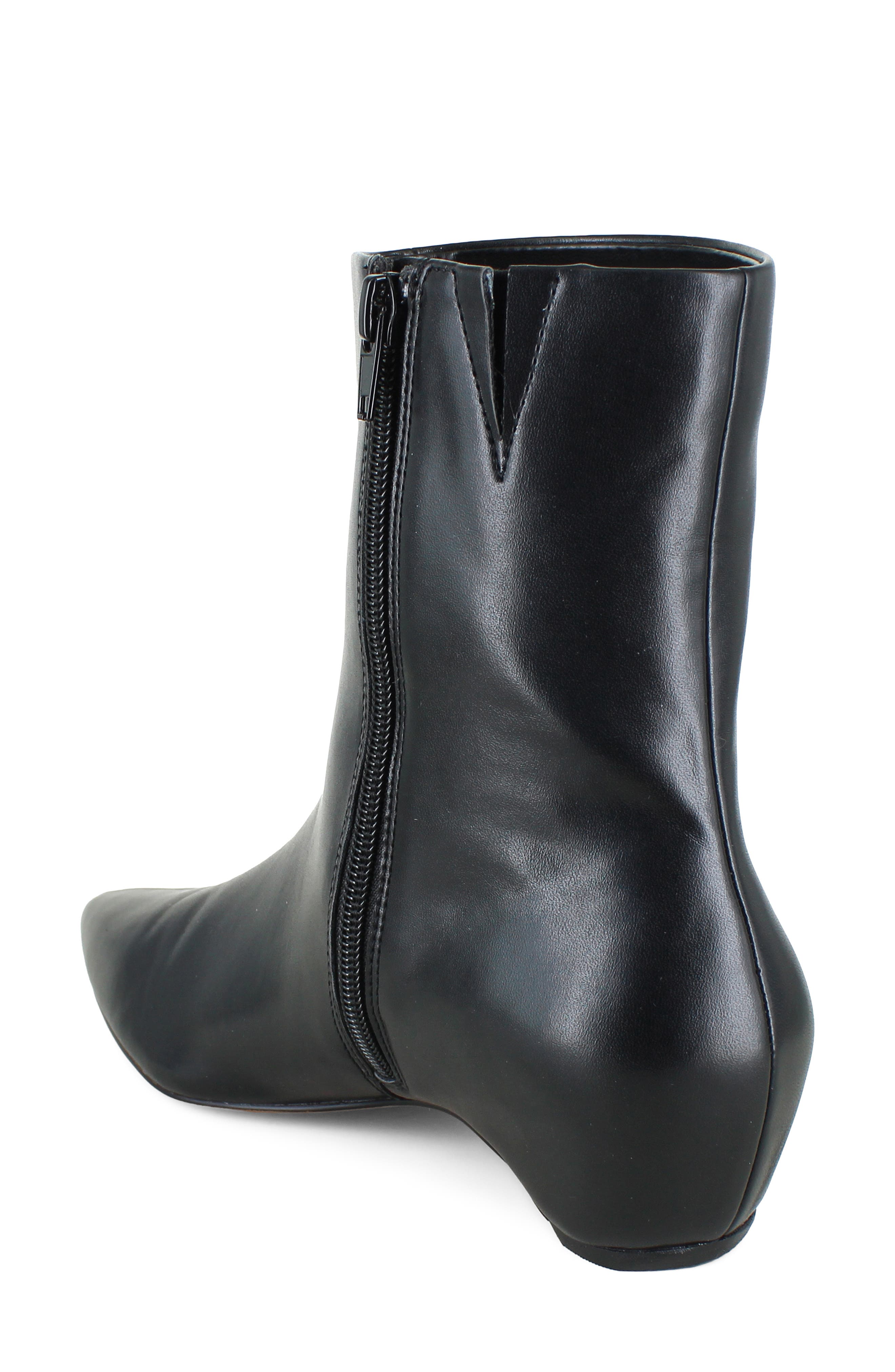 Billy Faux Leather Pointed Toe Bootie, Alternate, color, BLACK