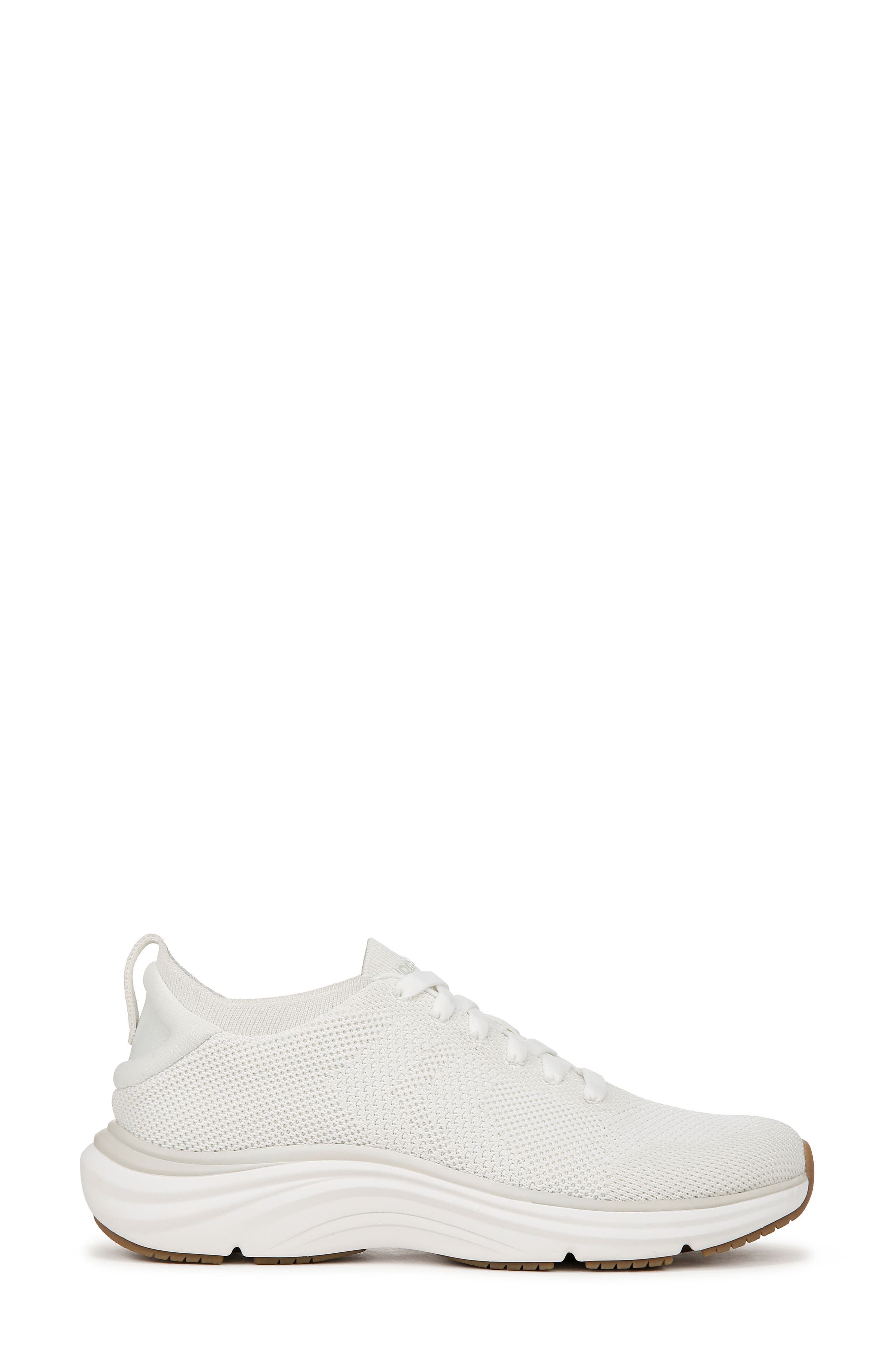 Feel Support Knit Lace-Up Sneaker (Women) - Wide Width Available, Alternate, color, WHITE