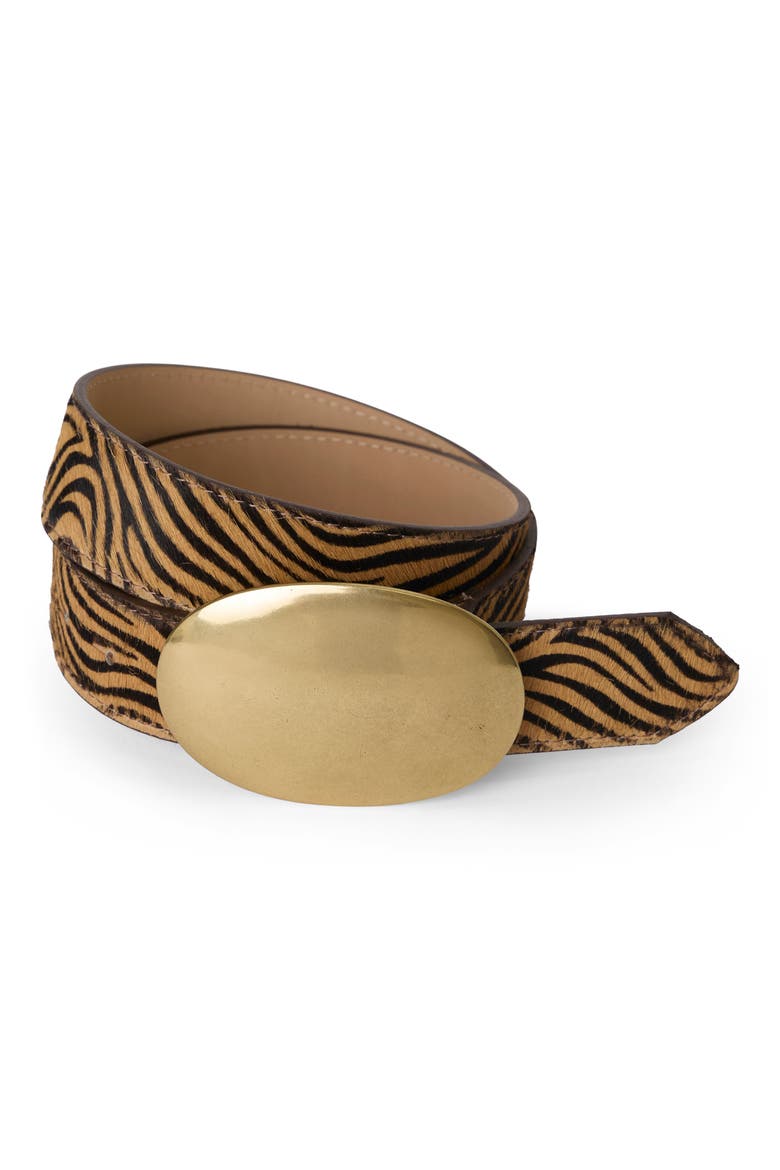 Myra Calf Hair Belt, Alternate, color, TIGER BRASS