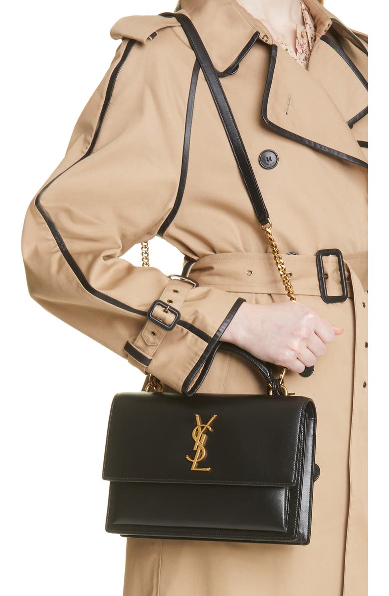 Saint Laurent Medium Sunset Leather Top Handle Bag, Alternate, color,