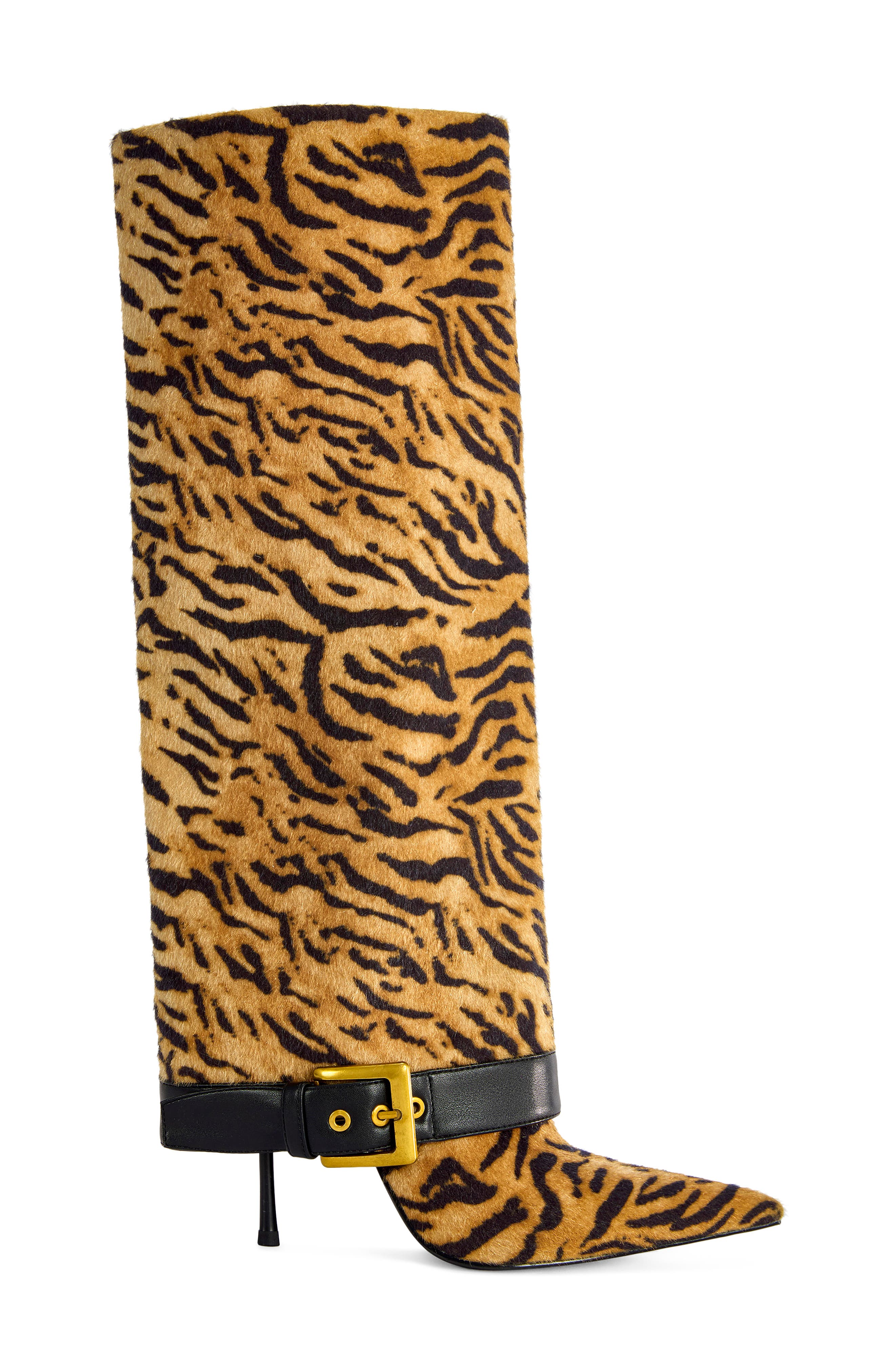 Just-Tiger Knee High Boot, Alternate, color, ORANGE MULTI