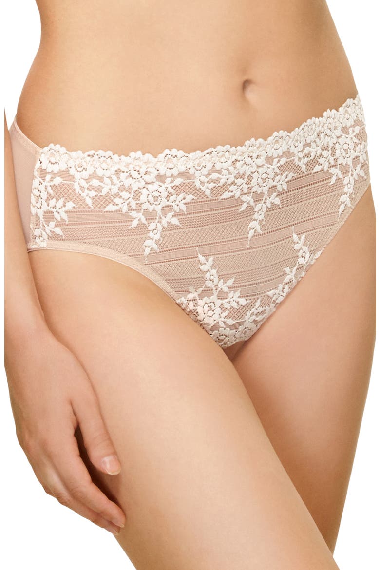 Embrace Lace® High Cut Briefs, Main, color, NATURALLY NUDE/ IVORY